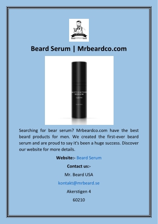 Beard Serum  Mrbeardco