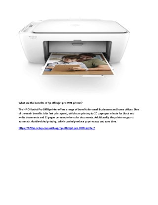 What are the benefits of hp officejet pro 6978 printer