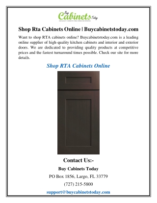 Shop Rta Cabinets Online | Buycabinetstoday.com