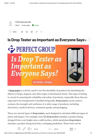 Drop tester | Perfectgroupindia