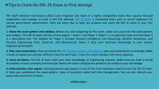 Tips to Crack the SSC JE Exam in First Attempt
