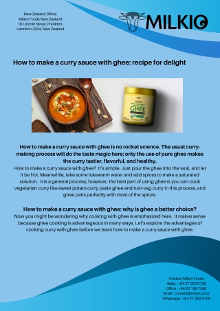 How to make a curry sauce with ghee recipe for delight