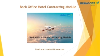 Back Office Hotel Contracting Module