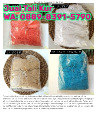 O88ᑫ~8౩ᑫl~5ᜪᑫO (WA) Rajut Tali Kur Pemula Tali Kur Merah Dan Kuning
