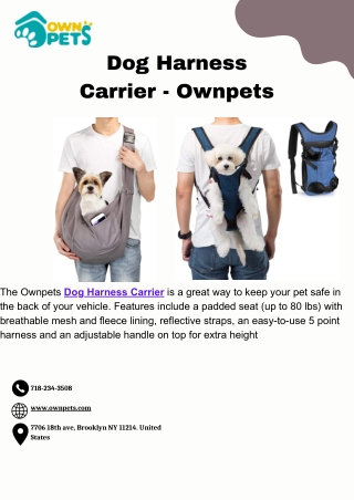 Dog Harness Carrier - Ownpets