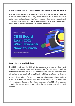 CBSE Board Exam 2023 What Students Need to Know