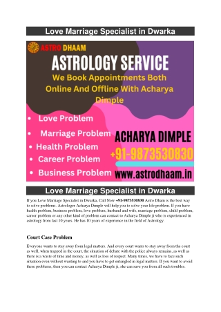 Love Marriage Specialist in Dwarka  91-9873530830