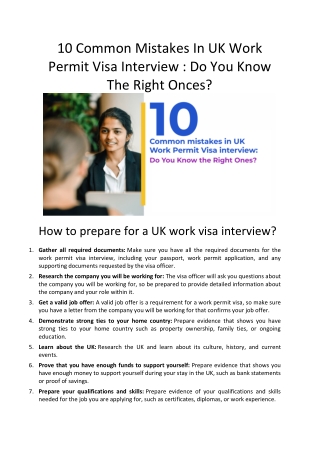 10 Common Mistakes In UK Work Permit Visa Interview  Do You Know The Right Onces