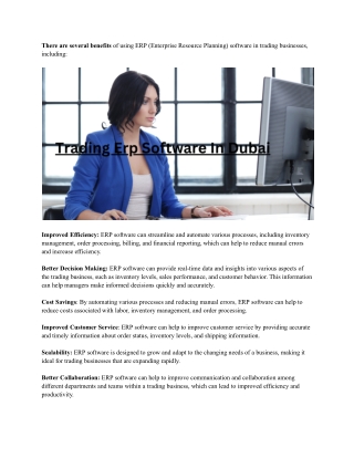 Trading Erp Software In Dubai