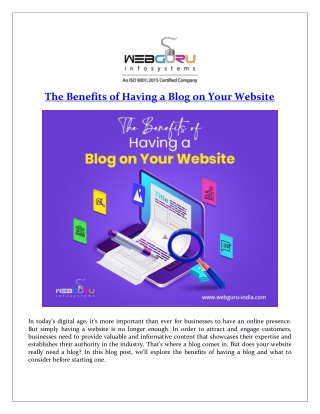 The Benefits of Having a Blog on Your Website