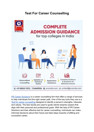 Test For Career Counselling