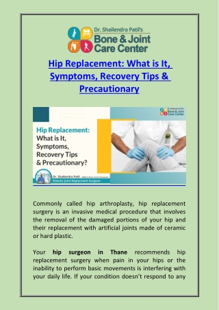 Hip Replacement Surgery In Mumbai