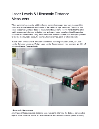 Laser Levels & Ultrasonic Distance Measurers