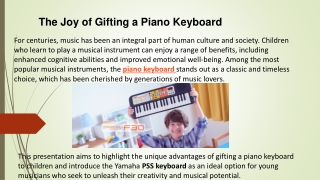 The Joy of Gifting a Piano Keyboard