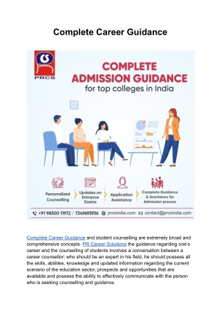Complete Career Guidance | PR Career Solutions