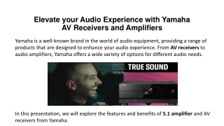 Elevate your Audio Experience with Yamaha AV Receivers and Amplifiers