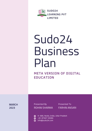 Business Plan Of Sudo24