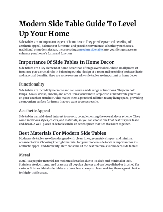 Modern Side Table Guide To Level Up Your Home | IAP