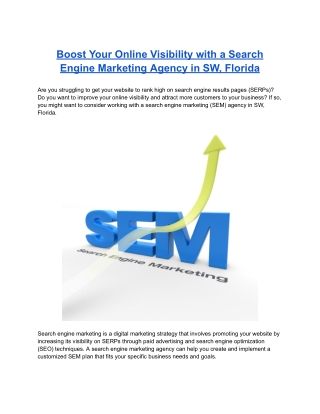 Search Engine Marketing Agency in SW, Florida
