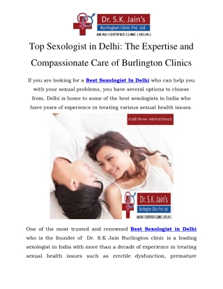 Best Sexologist In Delhi Call-9870270621