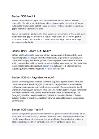 Badem Sütü