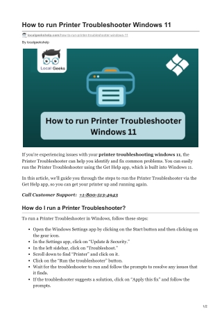 localgeekshelp.com-How to run Printer Troubleshooter Windows 11