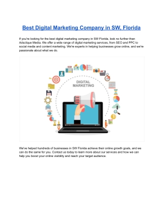 Best Digital Marketing Company in SW, Florida