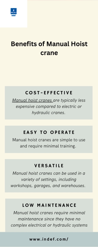 Benefits of Manual Hoist crane