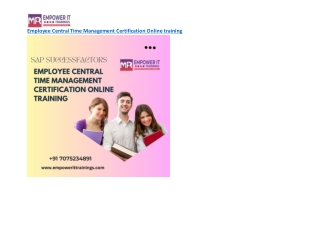 SAP SuccessFactors Employee Central Time Management Certification Online trainin