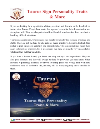 Taurus Sign Personality Traits & More