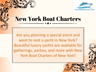 New York Boat Charters