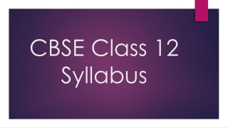 CBSE Class 12 Syllabus - Nov 23-22