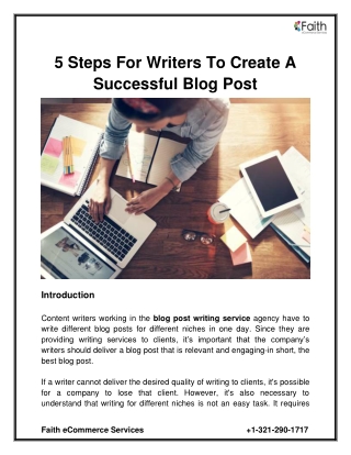 5 Steps For Writers To Create A Successful Blog Post