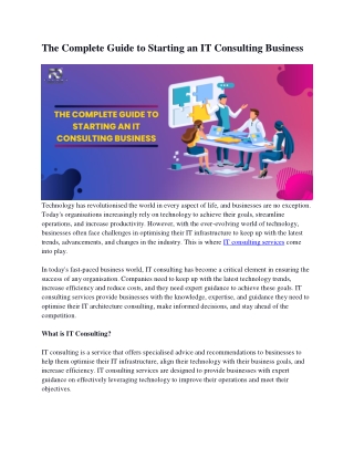 The Complete Guide to Starting a IT Consulting Business