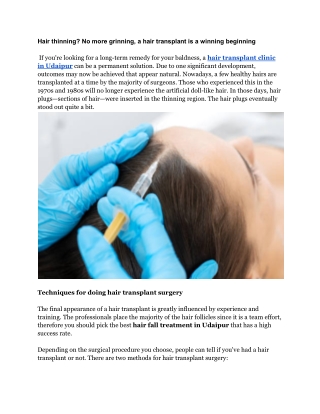 Hair thinning_ No more grinning, a hair transplant is a winning beginning