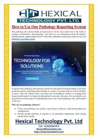 How to Use Our Pathology Reporting System