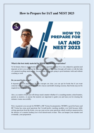 How to Prepare for IAT and NEST 2023