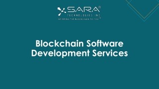 Blockchain Software Development Services -