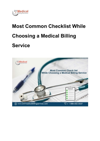 Most Common Check list While Choosing a Medical Billing Service (1)