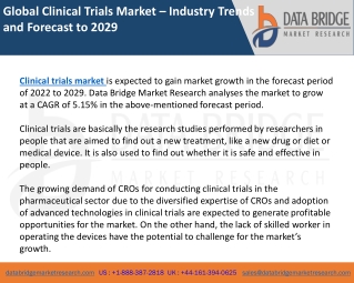 Global Clinical Trials Market – Industry Trends and Forecast to 2029