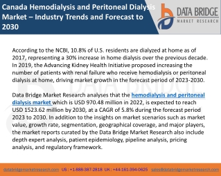 Canada Hemodialysis and Peritoneal Dialysis Market – Industry Trends and Forecast to 2030