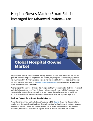 Hospital Gowns Market: Smart Fabrics leveraged for Advanced Patient-Care