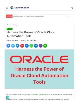 Harness the Power of Oracle Cloud Automation Tools