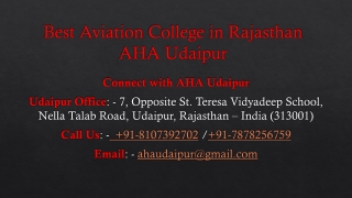 Best Aviation College in Rajasthan