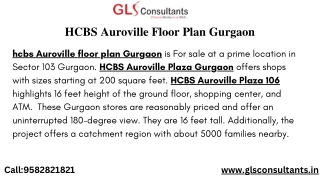 HCBS Auroville Floor Plan Gurgaon