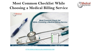 Most Common Checklist While Choosing a Medical Billing Service