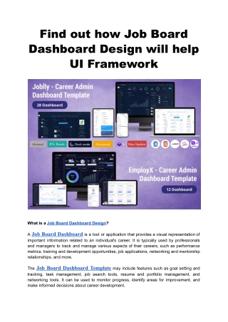 Find out how Job Board Dashboard Design will help UI Framework