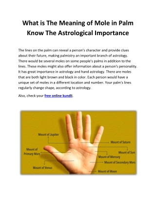 What is The Meaning of Mole in Palm Know The Astrological Importance
