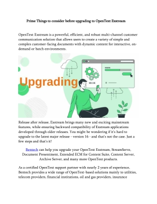 Prime Things to consider before upgrading to OpenText Exstream