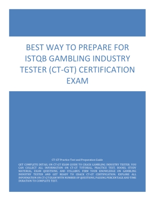 Best Way to Prepare for ISTQB Gambling Industry Tester (CT-GT) Certification